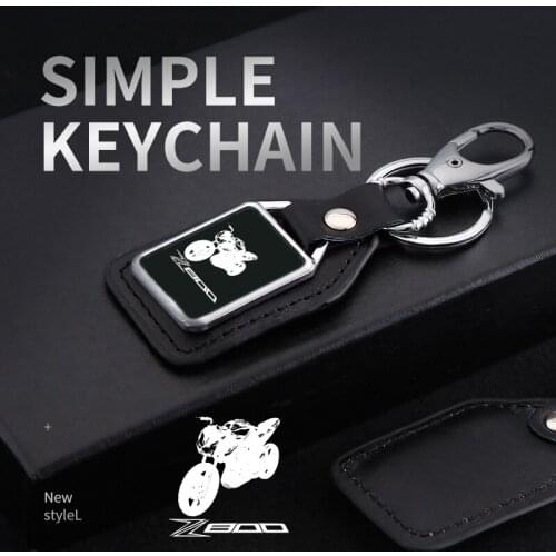 Fashion motorcycle leather key ring Keychain with logo Accessories For KAWASAKI z800 Z 800 2013 2014 2015 2016