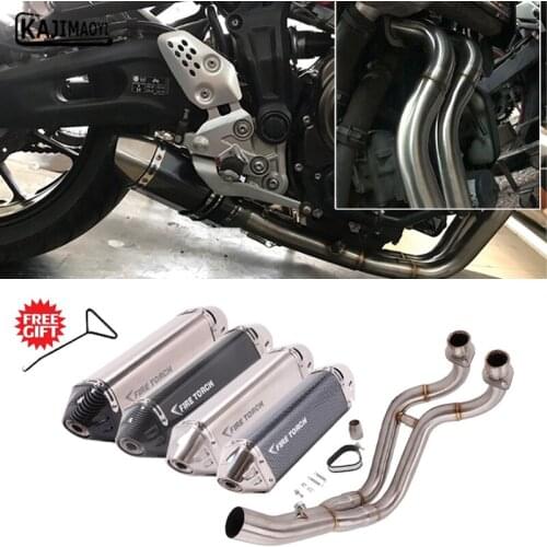 Motorcycle Full Exhaust System For YAMAHA MT-07 FZ-07 MT07 FZ07 Modified Escape Muffler DB Killer Front Middle Connect Link Pipe