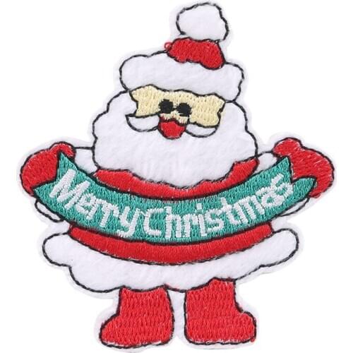 Cartoon Santa Claus Snowman Embroidery Patches For Clothing DIY Iron On Patches On Clothes Camera Fruit Patch Custom Patch