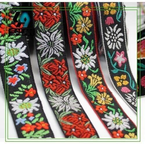 The new retro polyester - cotton computer wood machine national peony lace ribbon rural ethnic customs accessories accessories m