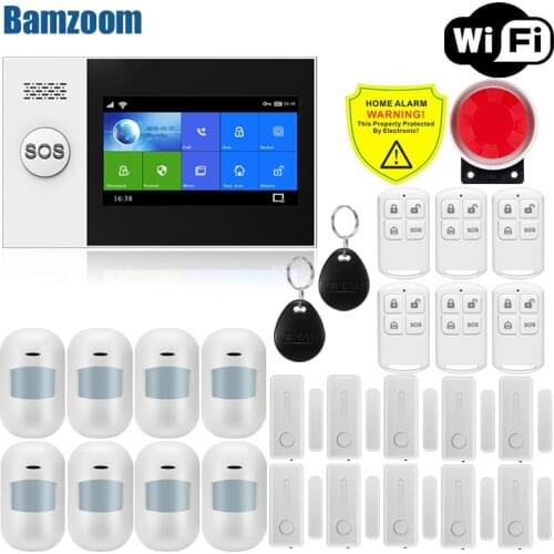 APP Remote Control Alarm Panel Switchable 9 Languages Wireless Home Security WIFI GSM GPRS Alarm System RFID Card Arm Disarm