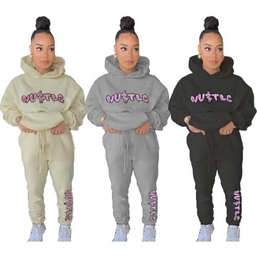 Sexy baby 001 Winter womens clothing solid color sports and leisure hot map printing sweater two-piece suit ZY