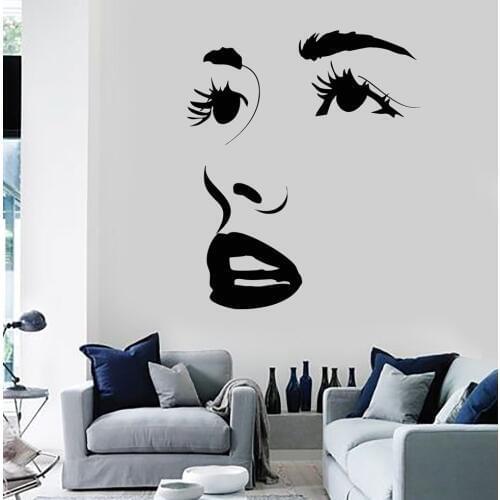 Sexy Face Eyes Lips Wall Sticker Beauty Salon Stickers New Arrivals Wallpaper Hot Selling Wall Decal Waterproof Mural SA286