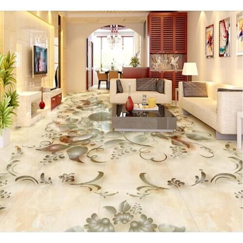Custom 3D Mural Floor Wallpaper Embossed marble PVC Wear Waterproof For Living room Hotel 3D Floor Wall Stickers Vinyl WallPaper