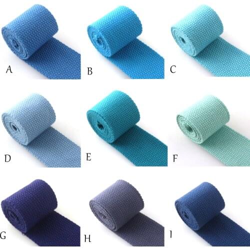 3 Yard 38mm Cotton webbing Multiple blue color strap Webbing Dog Collar Strap Webbing belt for Bag key fobs Webbing Purse Strap