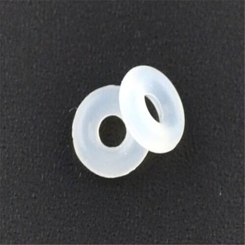 500 PCs Doreen Box Rubber Stopper Rings Fit European Clip Beads White Color Round 6mm For DIY Jewelry Making Wholesale, Hole:2mm