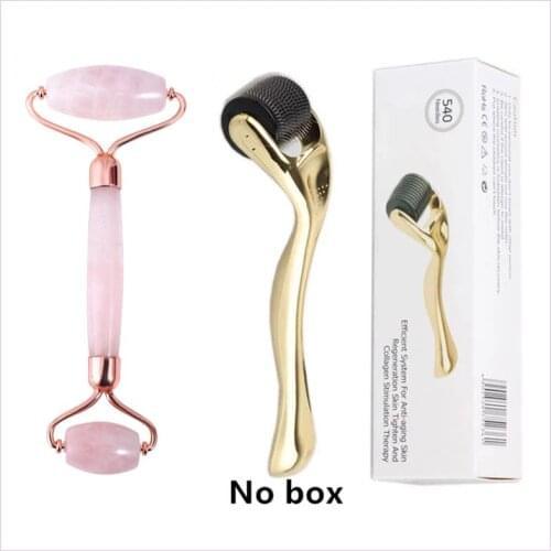 Crystal Jade Roller Facial Massager Rose Quartz Roller Gouache Spatula Microneedle Roller Thin Face Wrinkle Beauty Skin Care