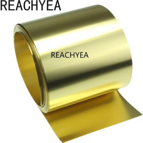 2 Meter Thin Brass Strip Thickness 0.1/0.2/0.3/0.5mm Brass Sheet gold film Brass Foil Brass plate H62