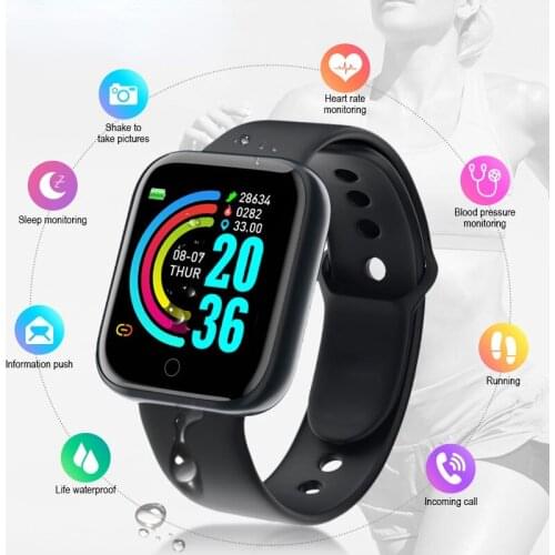 D20 Pro Smart Watch Y68 Bluetooth Fitness Tracker Sports Watch Heart Rate Monitor Blood Pressure Smart Bracelet for Android IOS