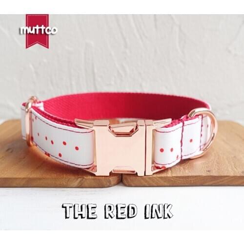MUTTCO unique dog collar THE RED INK convenient to walk the dog leash accessory for small medium large dog 5 size UDC093M