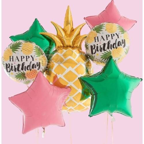 1set Birthday Balloon Pineapple Foil Balloon 18inch Balloon Inflatable Wedding Decoration Ball Happy Birthday Party Supplies