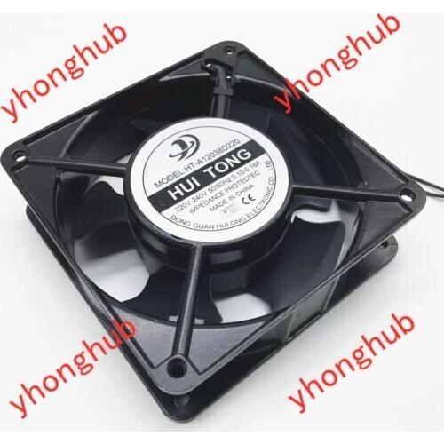 Hui Tong HT-A12038S220 AC 240V 0.2A 120x120x38mm 2-Wire Server Cooling Fan