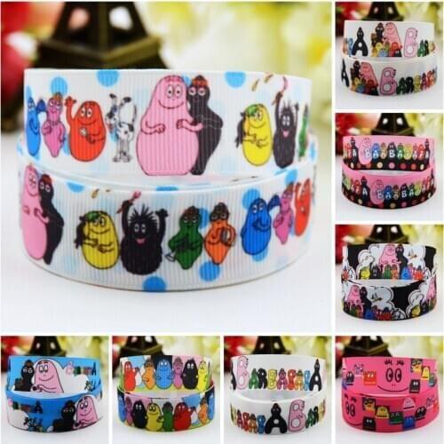 7/8'' 22mm,1" 25mm,1-1/2" 38mm,3" 75mm Barbapapa Cartoon Character printed Grosgrain Ribbon party decoration 10 Yards