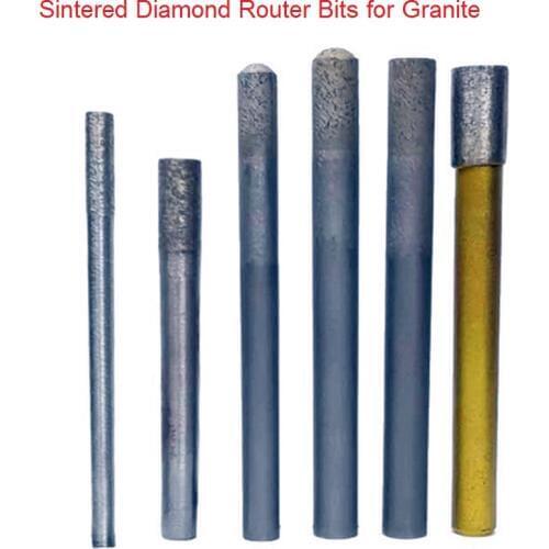 Diamond stone engraving bits Flat sintered carving tools for granite marble 6 8 10mm engraver Endmill sharpening milling cutter