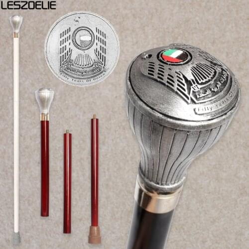Flag of United Arab Emirates Walking Stick For 2022 National Day Man Silver Handle Walking Cane Women Decorative Walking Sticks