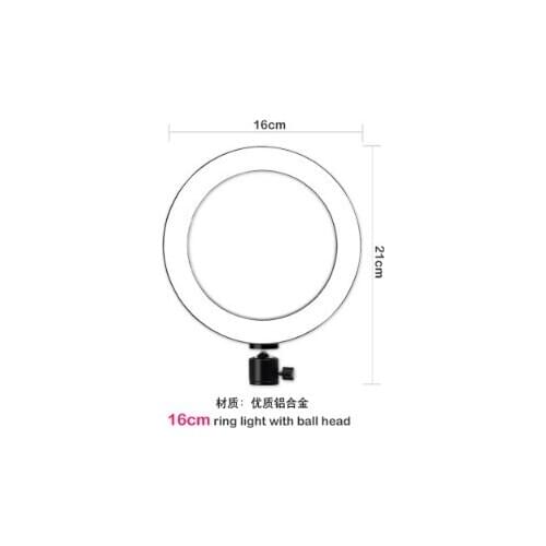 6.2inch 16cm USB 10 Modes 8 Colors RGBW Dimmable LED Ring Vlogging Photography Video Lights With Cold Shoe Tripod Ball Head
