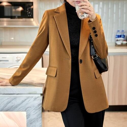 Two Piece Set Punk Pu Leather Blazer High Waist Pants Set 2021 Women Brown Motorcycle Casual Office Blazer Straight Pant Suits
