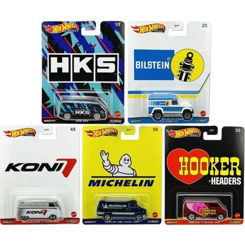Hot Wheels Cars Premium DLB45 Pop Culture VOLKSWAGEN T1 PANEL BUS GMC PANEL VAN MBK VAN 1/64 Diecast Model Toy Vehicles