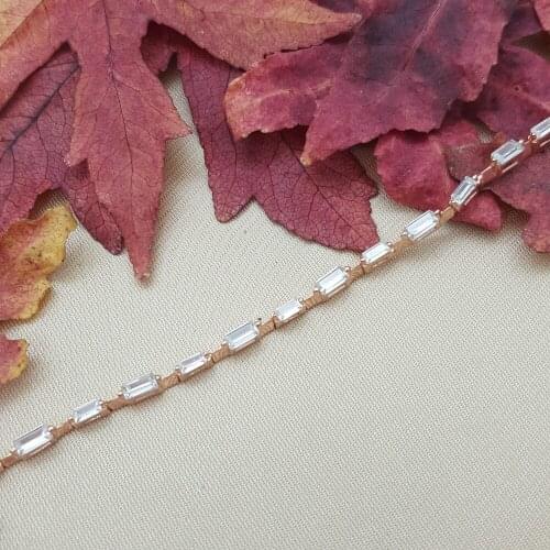 Trendy 925 Sterling Silver Fashion Baguette Dimond Gift Party Bracelet Valentines Day For Women Fine Jewelry Luxury Accessory