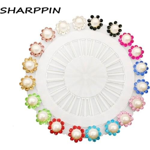 Trendy Big Pearl Flower Ladies Hijab Pins Wholesale Muslim Scarf Pin Women Brooch Mixed Color