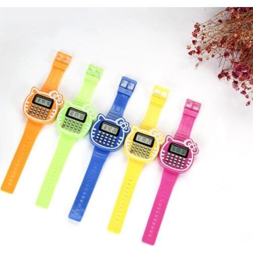 Fashion Digital Calculator With LED Watch Function Casual Silicone Sports For Kids Children Multifunction Calculating