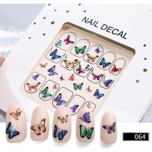 2020 New 3D Bronzing Rhinestones Butterfly Laser Nail Art Decal For Nails Sticker Decorations Manicure Z0373