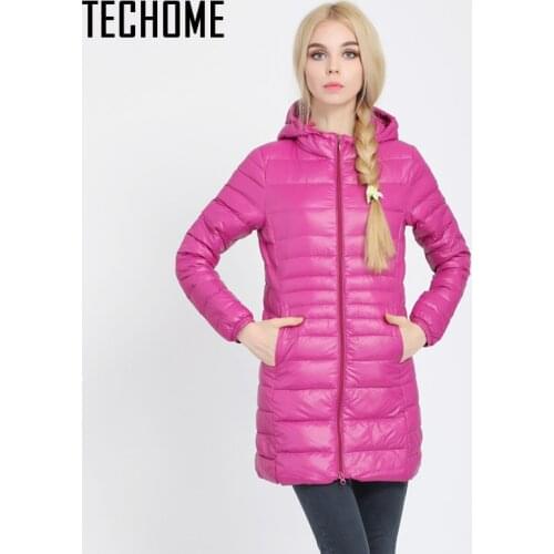 New Brand Ladies Long Winter Warm Coat Women Ultra Light White Duck Down Jacket Womens Hooded Parka Winter Jacket Women casaco