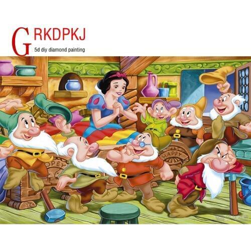 Full Square 5D DIY Diamond embroidery fairy tale Diamond Painting Cross Stitch snow White Mosaic Seven Dwarfs Unfinished Decor