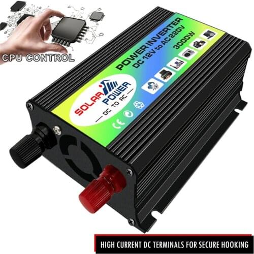 DC 12V To AC 220V Solar Inverter 3000W Peak Voltage Transformer Converter Car Inverter For Solar Inverter Home Appliances