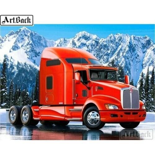 Sale 5d diy diamond painting truck fire truck square round full drill 3d diamond mosaic crafts 3d home decoration painting