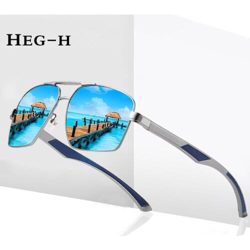 HEG-H Brand Square Polarized Sunglasses Men New Fashion Eyes Protect Sun Glasses With Accessories Unisex Driving Goggles Oculos