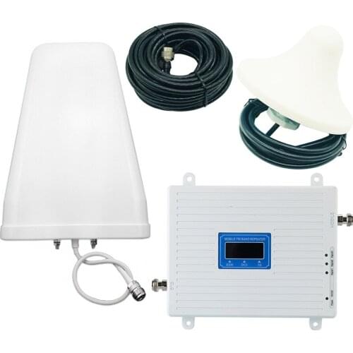 2G/3G/4G Tri Band Signal Booster 900 1800 2100 GSM WCDMA UMTS LTE Cellular Repeater 900/1800/2100mhz Amplifier