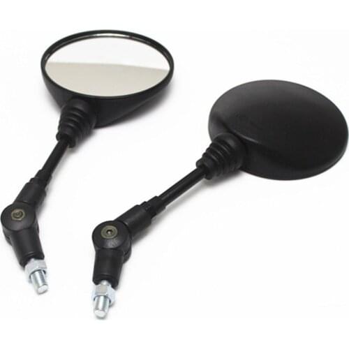 Universal Black 8mm 10mm Folding Round Motorcycle Rear View Mirrors Cruiser Chopper Atv Scooter Offroad Dirt bike