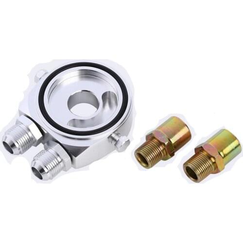 Universal Aluminium AN10 Car Oil Filter Cooler Sandwich Plate Oil Adapter Racing Meter Modification Parts Temperature Sensor