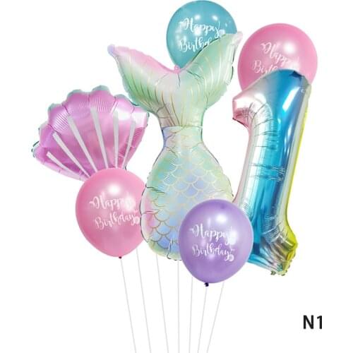 Mermaid Tail Balloon Sea Shells Ballon Ocean Balloon for Mermaid Birthday Party