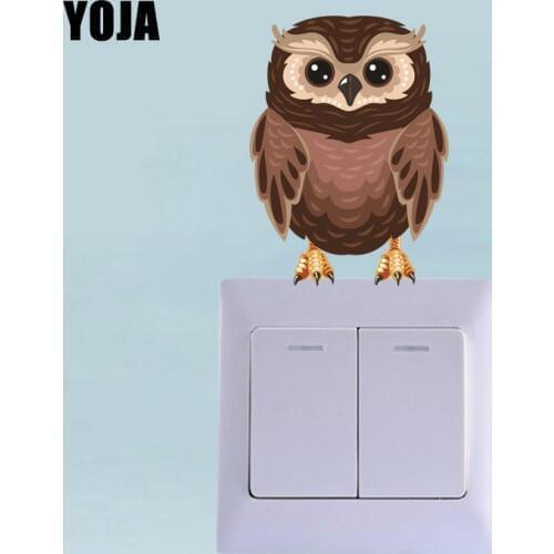 YOJA Colored Owl Switch Sticker Decor Living Room Bedroom Wall Stickers 10SS0067