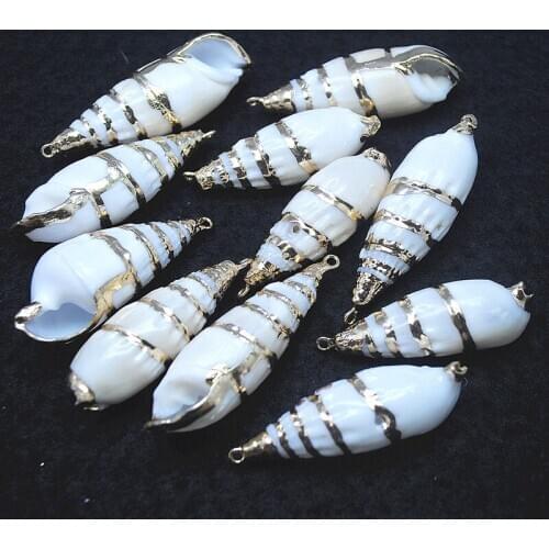 10pcs nature white shell pendants 50-55mm for women necklace pendants making accessories good selling in beach shops jewelry sto