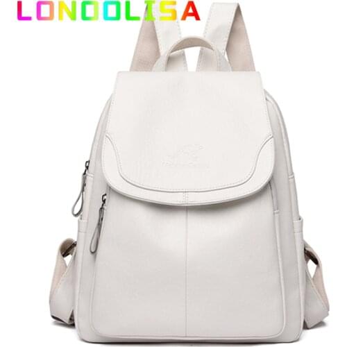 Back Pack 2021 Women Leather Backpacks Female Bagpack Ladies Travel Backpack Mochilas School Bags for Teenage Girls Sac A Dos