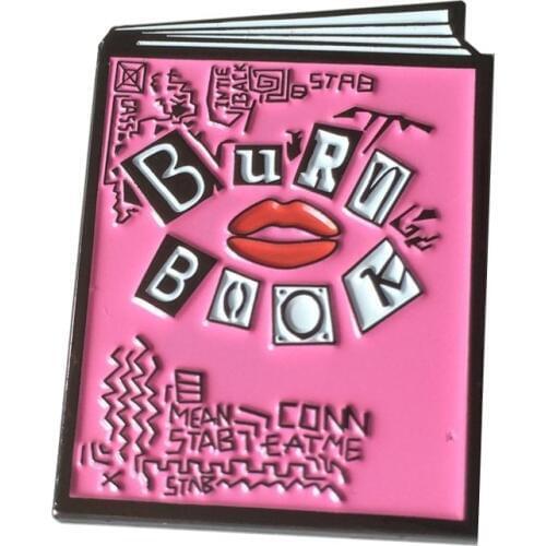 Burn Book Lapel Pins Custom Metal Pins Personalized Enamel Pins with Black Nickel Plating Butterfly Button Customized MOQ50pcs