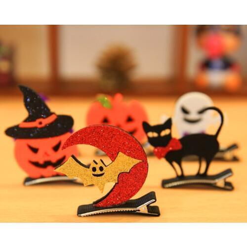 1Pc Pumpkin Bat Halloween Hair Clips Party Cosplay Decor Children Accessories