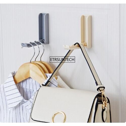 100PCS Foldable Hanging Hook Bathroom Kitchen Hanging Self Adhesive Traceless Supplies Accessorie Hook Up Door Hook Hanger