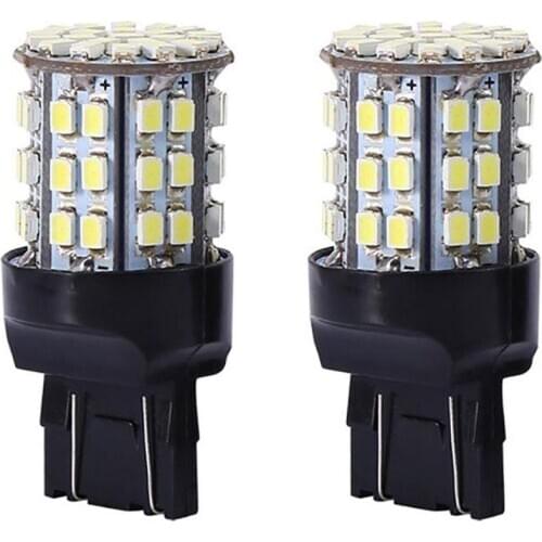 2Pcs 12V T20 7440 7443 64 SMD White 6000K Car Reverse Brake Tail LED Light Bulb Lights Car Accessories Interior Spare Parts