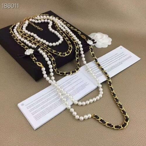 2020 Brand Fashion Jewelry Women Vintage Pearls Chain Pendants Pearls Chain Necklace Party Fine Fashion Jewelry