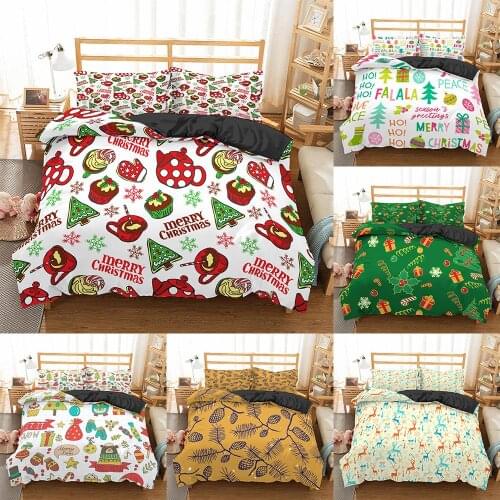 2021 Christmas Tree Cedar Sock Pattern Duvet Cover Bedding Set Quilt Cover Adult Child Universal Size Single King Double Deco