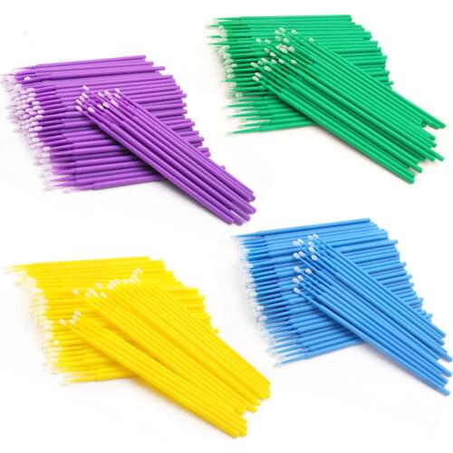 400Pcs eyelash Disposable Micro Brush makeup Brushes eyelash extensions Applicators Mascara Removing False eyelashes Cotton Swab