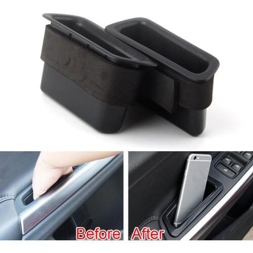 BBQ@FUKA 2Pcs/pair Interior Front Side Door Armrest Storage Box Case Holder Fit For 2008-2013 Volvo XC60 Auto Accessories