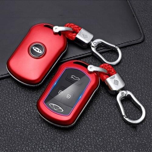 Car Key Case Cover Key Bag for Chery Tiggo 4 2017 2018 2019 2020 2021 2022 Tiggo 5x Key Shell Protector Chain Accessories Auto
