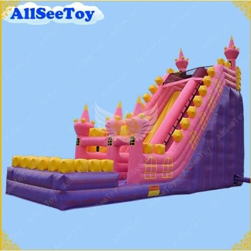 Kids Marble Purple Inflatable Water Slide with Pool,PVC Tarpaulin Material Jumping Castle