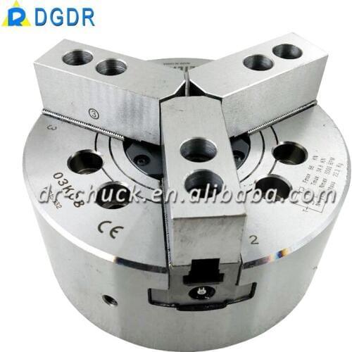 Through-hole hydraulic 3 jaws chuck for cutting machine