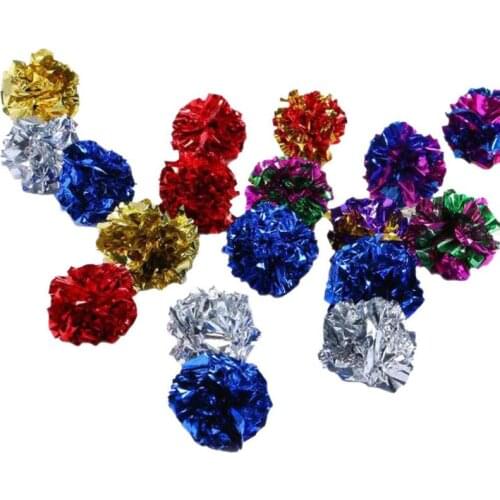 Cat Toy Mylar Balls Colorful Ring Paper Shiny Crinkly Balls Cats Sound Toys